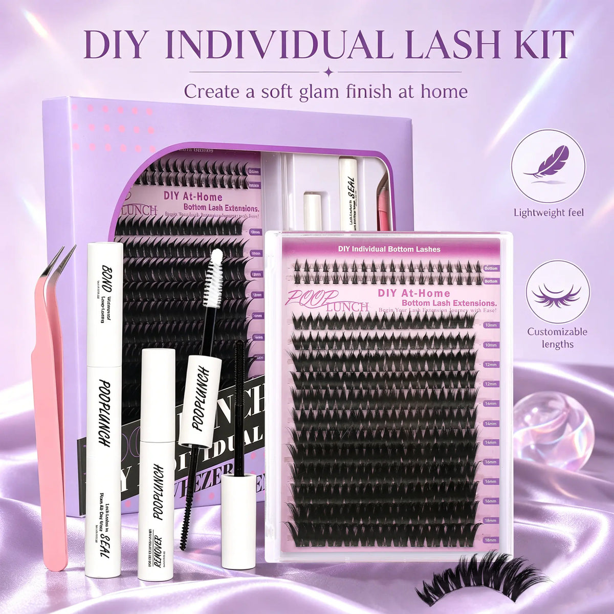 Lash Clusters DIY Individual Bottom Lash Kit / Lower Lash Cluster Kit / Soft Glam Bottom Lash Look Lashes Eyelash Extension Lashes Halloween Makeup