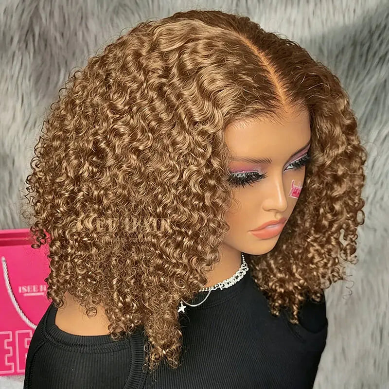 【NEW】ISEE HAIR Honey Brown Kinky Curly Wig – 9X6 M-Cap Wear & Go Glueless Human Hair Wig with Invisifit Strap,Pre-Cut Lace & Pre-Plucked Hairline Beginner Friendly Natural Volume Curly Lace Front Wig Summer Hairstyles#Summerwins #Dealsforyoudays Campinges