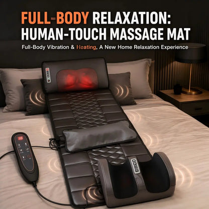 Full Body Heating Massage Pad, Neck & Foot Kneading Massager with Vibration Back Massage, Perfect Birthday Gift for Parents, Suitable for Home and Office