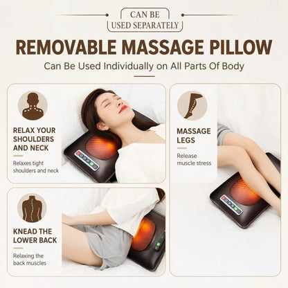 Full Body Heating Massage Pad, Neck & Foot Kneading Massager with Vibration Back Massage, Perfect Birthday Gift for Parents, Suitable for Home and Office