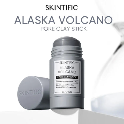 SKINTIFIC Mugwort & Volcano Clay Stick Twin Combo - Glycolic Acid & Salicylic Acid Exfoliating Duo - Gentle Non-Drying Clay Mask Sticks