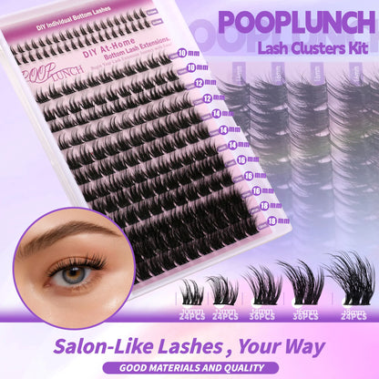 Lash Clusters DIY Individual Bottom Lash Kit / Lower Lash Cluster Kit / Soft Glam Bottom Lash Look Lashes Eyelash Extension Lashes Halloween Makeup