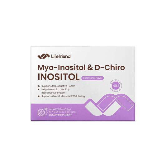 Lifefriend Women'S Hormone Balance Dietary Supplement Drink Mix - Strawberry Flavor Inositol Powder, 2000Mg Myo-Inositol + D-Chiro (40:1 Ratio), Vitamin D, Folate, 30 Sticks for Adults' Cycle Support, Energy & Mood, Contains D-Chiro