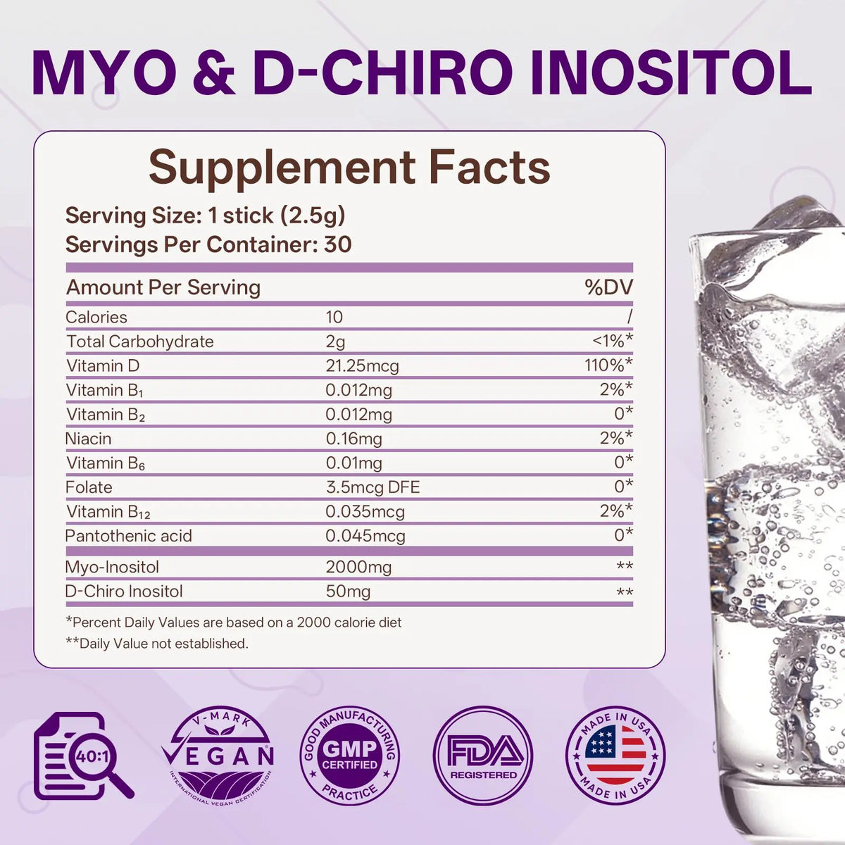 Lifefriend Women'S Hormone Balance Dietary Supplement Drink Mix - Strawberry Flavor Inositol Powder, 2000Mg Myo-Inositol + D-Chiro (40:1 Ratio), Vitamin D, Folate, 30 Sticks for Adults' Cycle Support, Energy & Mood, Contains D-Chiro