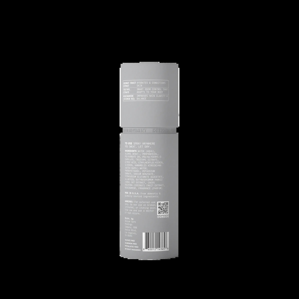 ONSIDE Hybrid Body Spray | Instant Odor Control + Skin Refresh in One | Lightweight, Non-Sticky, All-Day Freshness | Dermatologist Tested | Santal Leather & Eucalyptus Mint | Performance Care