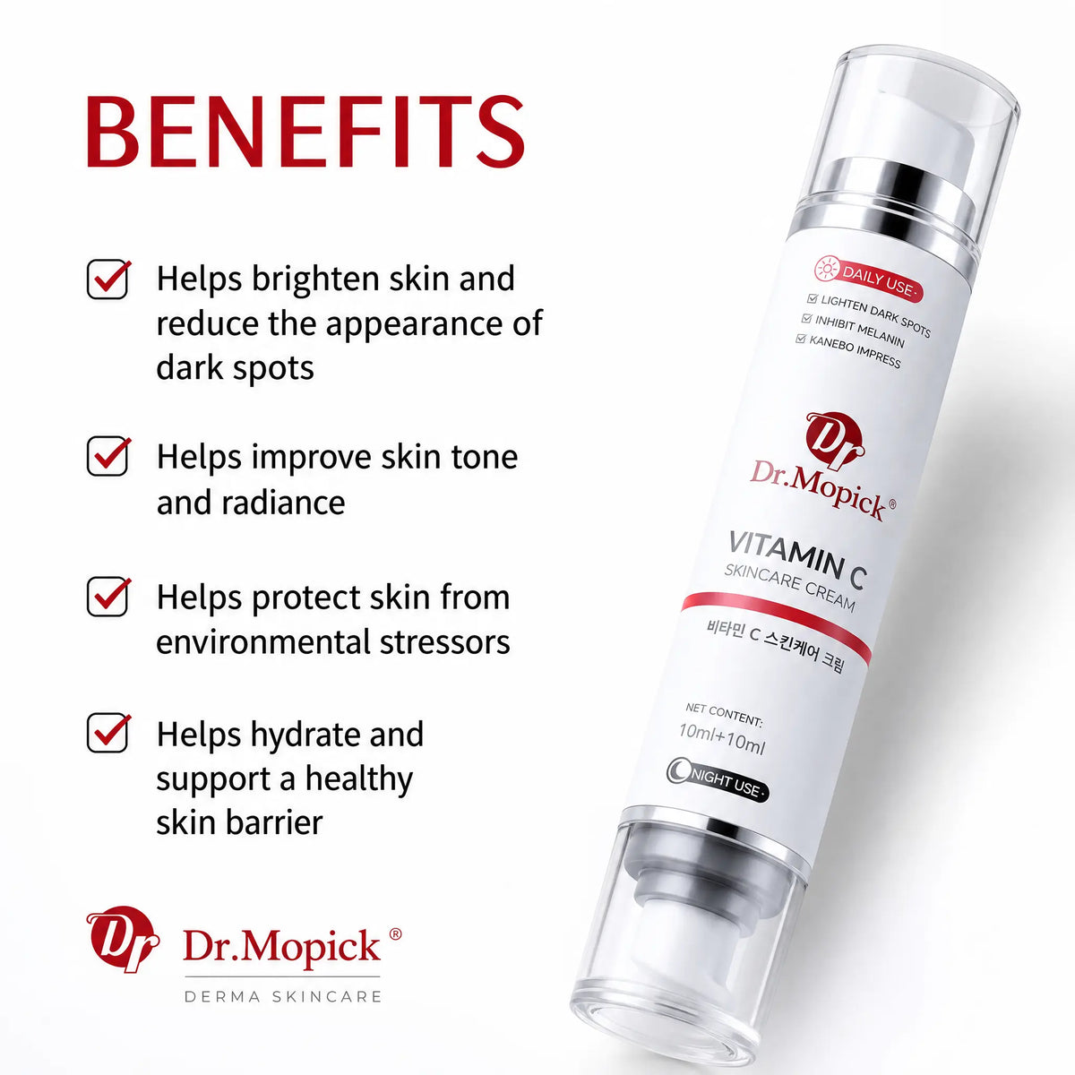 Vitamin C & Niacinamide Face Serum, a Moisturizing Beauty Product That Brightens Dull Skin for a Fresh Glow - Dual Chamber Complex for Day & Night Use, All Skin Types, Hydrate, Face Care Products